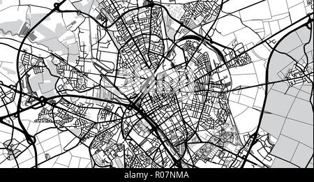 Vecteur urbain plan de la ville de Reims, France Illustration de Vecteur