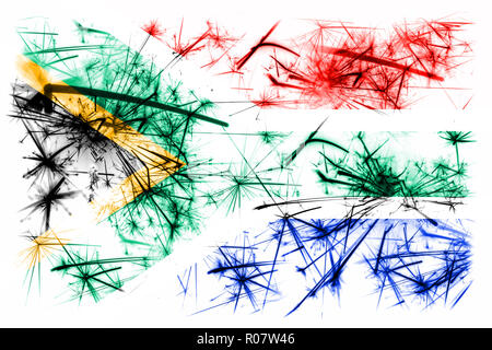 L'Afrique du Sud drapeau mousseux d'artifice. Nouvelle année 2019 et fête de Noël concept Banque D'Images