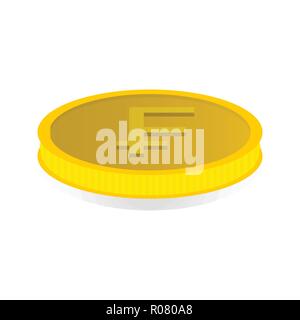 Vector illustration d'une pièce d'or avec le symbole du franc. Illustration de Vecteur