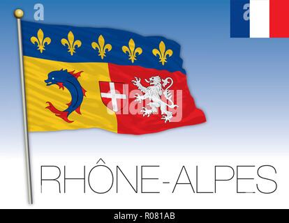 Drapeau régional de Rhône Alpes, France, vector illustration Illustration de Vecteur