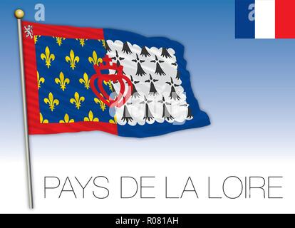 Pays de la Loire, France, drapeau régional vector illustration Illustration de Vecteur