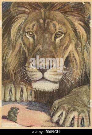 Lion vintage art illustration Banque D'Images