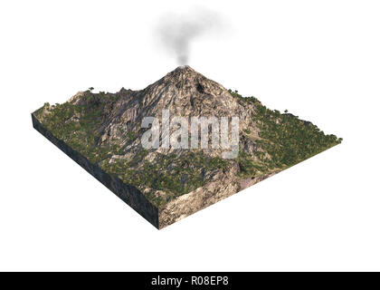 Illustration numérique de pièces d'un volcan Banque D'Images