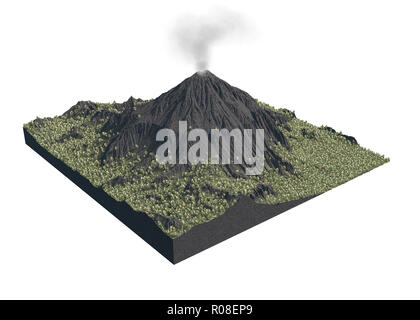 Illustration numérique de pièces d'un volcan Banque D'Images