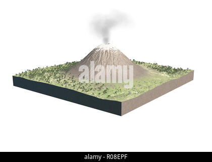 Illustration numérique de pièces d'un volcan Banque D'Images