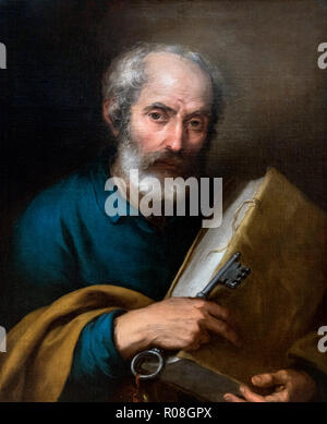 St Peter par Bartolomé-Esteban Murillo (1617-1682), huile sur toile, c.1670. Banque D'Images