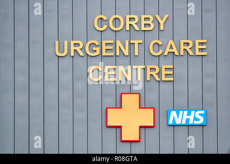 Corby centre de soins d'urgence, en Angleterre. Banque D'Images