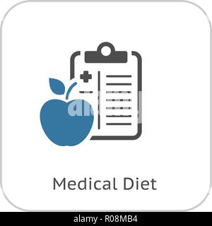 Régime alimentaire médical Icône plate Illustration de Vecteur