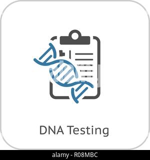 Les tests ADN Icône plate Illustration de Vecteur