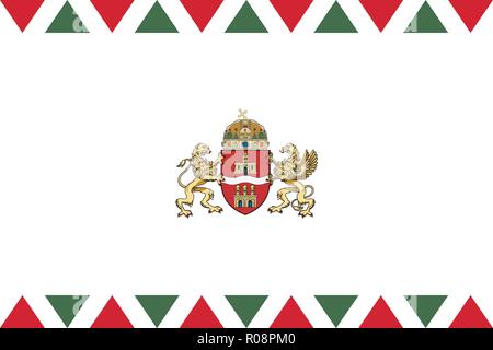 Simple pavillon de Budapest. Bonne taille, proportion de couleurs Illustration de Vecteur