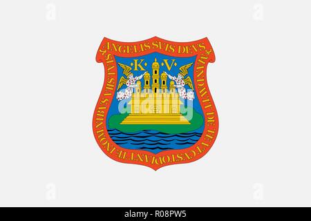 Simple pavillon de Puebla. Ville de Mexico. Corriger les couleurs, proportion 23 Illustration de Vecteur