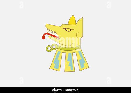 Simple pavillon de Nezahualcoyotl. Ville de Mexico. Corriger les couleurs, proportion 23 Illustration de Vecteur