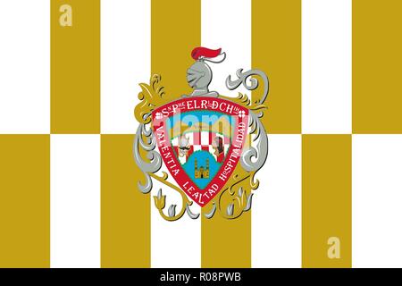 Pavillon simple de Chihuahua. Ville de Mexico. Corriger les couleurs, proportion 23 Illustration de Vecteur