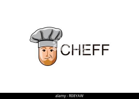 Ancien chef d'Asie dessins de logos Inspiration isolé sur fond blanc Illustration de Vecteur