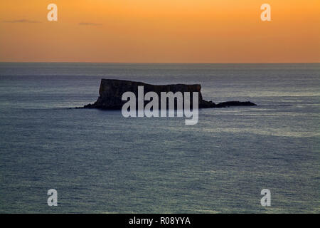 L'île de Filfla près de Mnajdra. Malte Banque D'Images