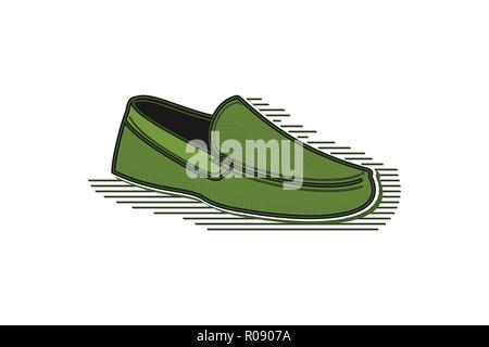 Green Shoe Logo design inspiration isolé sur fond blanc Illustration de Vecteur