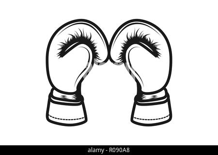 Des gants de boxe dessins de logos Inspiration isolé sur fond blanc Illustration de Vecteur