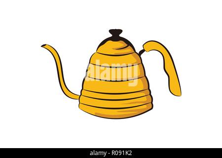 Tea pot dessins de logos Inspiration isolé sur fond blanc Illustration de Vecteur