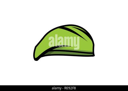 Hat de dessins de logos Inspiration militaire isolé sur fond blanc Illustration de Vecteur