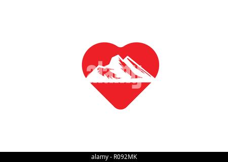 Amour montagne dessins de logos Inspiration isolé sur fond blanc Illustration de Vecteur