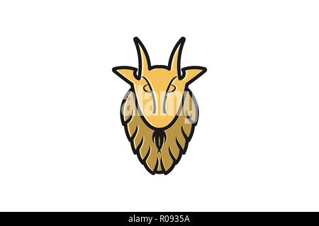 Dessins de logos Inspiration chèvre isolé sur fond blanc Illustration de Vecteur