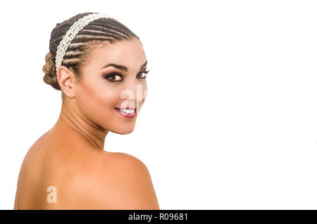 Maquillage et la coiffure mariée Banque D'Images