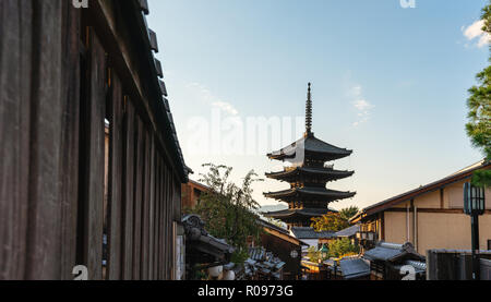 Japon voyage destination monument, Sanneizaka Street, Gion, Kyoto le matin Banque D'Images