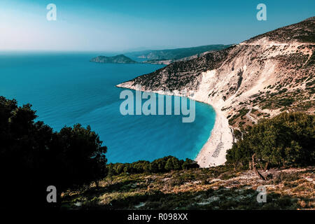 Plage de Myrtos à Kefalonia, Grèce Banque D'Images