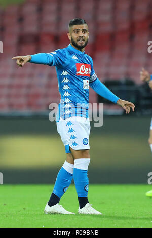 Stadio San Paolo, Naples, Italie. Nov 2, 2018. Football Serie A, Naples contre Empoli ; Lorenzo Insigne de Napoli : Action Crédit donne des instructions plus Sport/Alamy Live News Banque D'Images