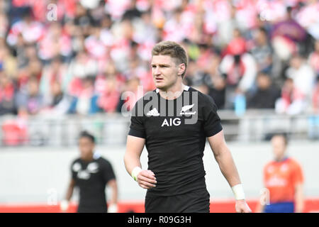 Tokyo, Japon. 06Th Nov, 2018. Jordie Barrett de la Nouvelle-Zélande au cours de la test-match de rugby entre le Japon et la Nouvelle-Zélande au Ajinomoto Stadium à Tokyo, Japon le 3 novembre 2018. Credit : AFLO/Alamy Live News Crédit : AFLO Co.,Ltd/Alamy Live News Banque D'Images
