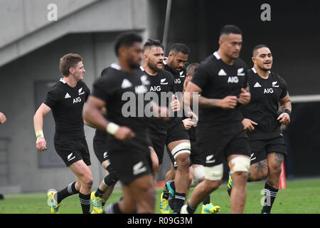 Tokyo, Japon. 06Th Nov, 2018. Les joueurs de la Nouvelle-Zélande au cours de la test-match de rugby entre le Japon et la Nouvelle-Zélande au Ajinomoto Stadium à Tokyo, Japon le 3 novembre 2018. Credit : AFLO/Alamy Live News Crédit : AFLO Co.,Ltd/Alamy Live News Banque D'Images