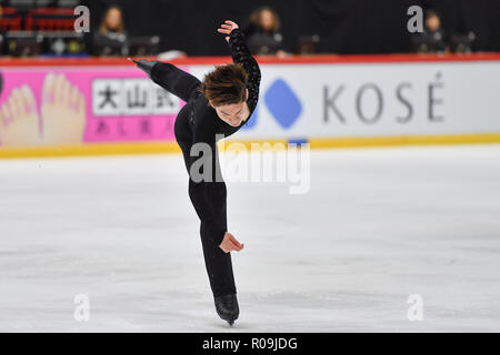 Helsinki, Finlande. 06Th Nov, 2018. Keiji Tanaka (JPN) pendant dans le programme court de l'ISU Grand Prix de patinage artistique 2018 à Helsinki Helsinki (Helsingin Jaahalli Hall de glace) le samedi, 03 novembre 2018. HELSINKI . (Usage éditorial uniquement, licence requise pour un usage commercial. Aucune utilisation de pari, de jeux ou d'un seul club/ligue/dvd publications.) Crédit : Taka Wu/Alamy Live News Banque D'Images