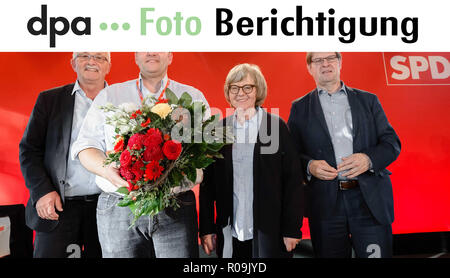 Kiel, Allemagne. 06Th Nov, 2018. Chers clients, le nom de famille le meilleur candidat est mal orthographié dans la photo qui vient d'être envoyé. SPD du Schleswig-Holstein est le dessin avec Enrico Kreft (NICHT Kraft) comme meilleur candidat dans la campagne électorale européenne. La photo vous sera envoyée de nouveau avec le texte corrigé. Nous nous excusons pour l'erreur. Sincèrement vôtre, votre éditeur photo dpa - Tél. 030285231515 Credit : Markus Scholz/dpa/Alamy Live News Banque D'Images