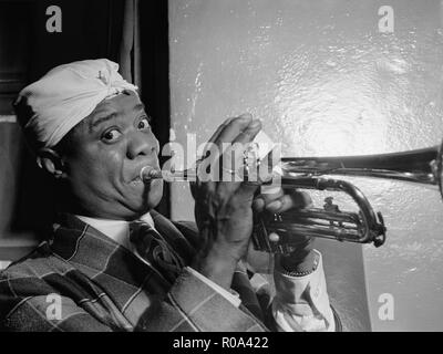 Louis Armstrong, le jazz américain interprète, Aquarium, New York City, New York, USA, William P. Gottlieb Collection, Juillet 1946 Banque D'Images