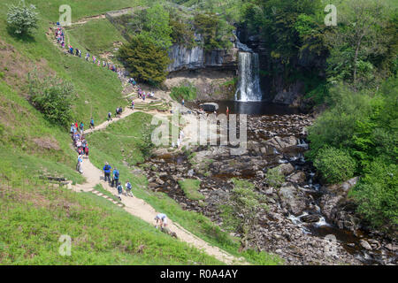 Thornton, la plus impressionnante cascade le long du sentier près des chutes d'Ingleton Ingleton dans le Yorkshire Dales National Park Banque D'Images