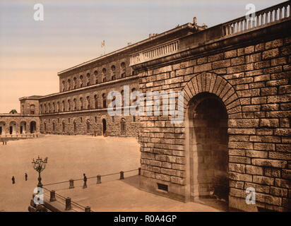 Le Palais Pitti, résidence royale, Florence, Italie, impression Photochrome, Detroit Publishing Company, 1900 Banque D'Images