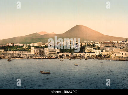 Le Vésuve à Torre del Greco, Naples, Italie, impression Photochrome, Detroit Publishing Company, 1900 Banque D'Images