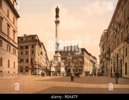 Piazza di Spagna, Rome, Italie, impression Photochrome, Detroit Publishing Company, 1900 Banque D'Images