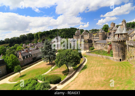 Fougères - Cité médiévale en Bretagne, France Banque D'Images