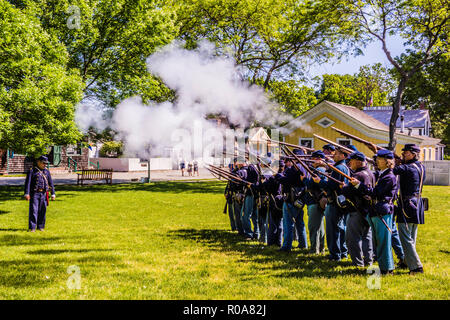 La guerre civile Campement Naval Mystic Seaport   Mystic, Connecticut, USA Banque D'Images