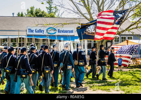 La guerre civile Campement Naval Mystic Seaport   Mystic, Connecticut, USA Banque D'Images