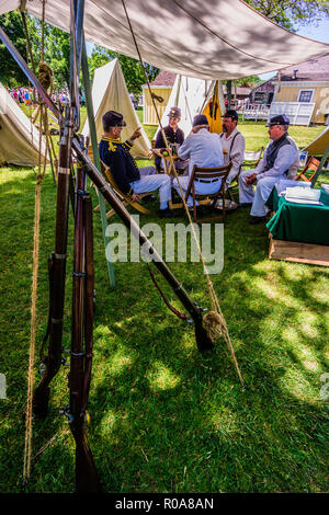 La guerre civile Campement Naval Mystic Seaport   Mystic, Connecticut, USA Banque D'Images