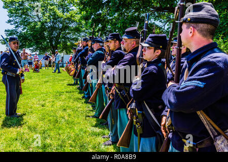 La guerre civile Campement Naval Mystic Seaport   Mystic, Connecticut, USA Banque D'Images