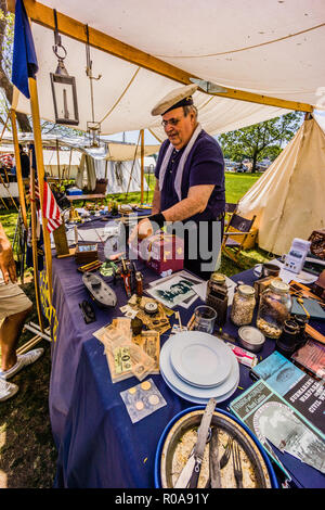 La guerre civile Campement Naval Mystic Seaport   Mystic, Connecticut, USA Banque D'Images