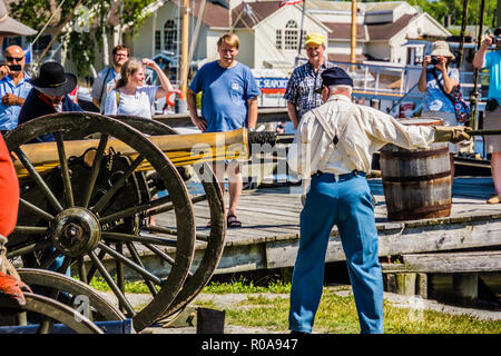 La guerre civile Campement Naval Mystic Seaport   Mystic, Connecticut, USA Banque D'Images