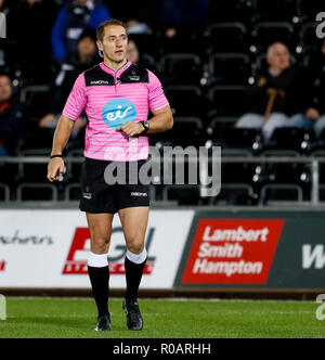 2 novembre, stade Liberty , Swansea, Pays de Galles ; pro Guinness 14's Ospreys Rugby Glasgow Warriors v arbitre ; Andrew Brace Crédit : Simon King/News Images Banque D'Images