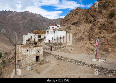 Dans la zone d'immeubles au Zanskar Mune gompa, le Jammu-et-Cachemire, l'Inde Banque D'Images