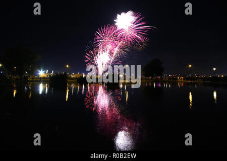 Nuit d'un feu d'artifice, Londres, Angleterre 2018 Banque D'Images