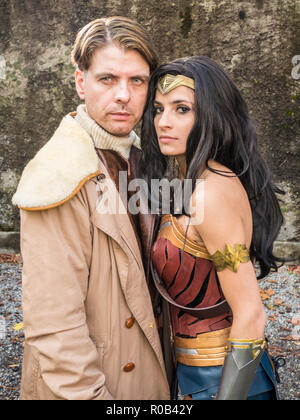 Particiants à Lucca Comics & Games, une convention annuelle sur les comics et les jeux à Lucca, en Toscane, en Italie Banque D'Images