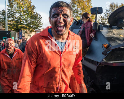 « zombie » au « Lucca Comics & Games », une convention annuelle sur les comics et les jeux, ville de Lucques, Toscane, Italie Banque D'Images